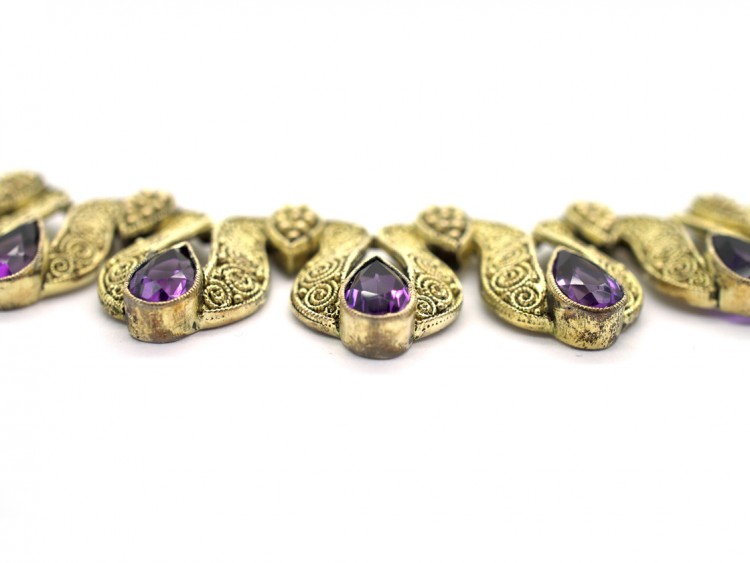 Theodor Farhner Silver Gilt & Amethyst Necklace