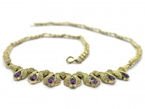 Theodor Farhner Silver Gilt & Amethyst Necklace
