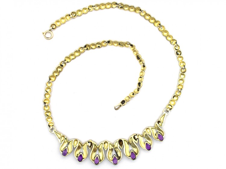 Theodor Farhner Silver Gilt & Amethyst Necklace