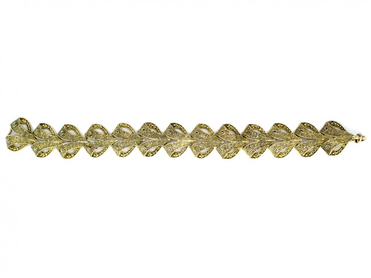 Theodor Farhner Silver Gilt & Marcasite Bracelet