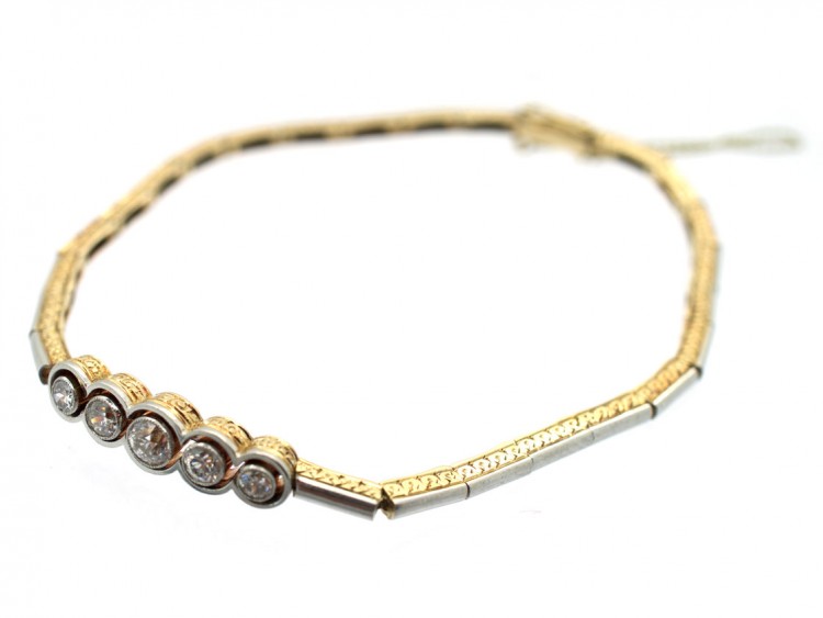 Art Deco Five Stone Diamond Bracelet