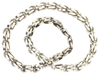 Silver Interwoven Chain Necklace