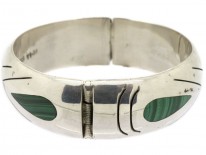 Mexican Silver & Malachite Bangle