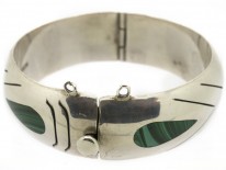 Mexican Silver & Malachite Bangle