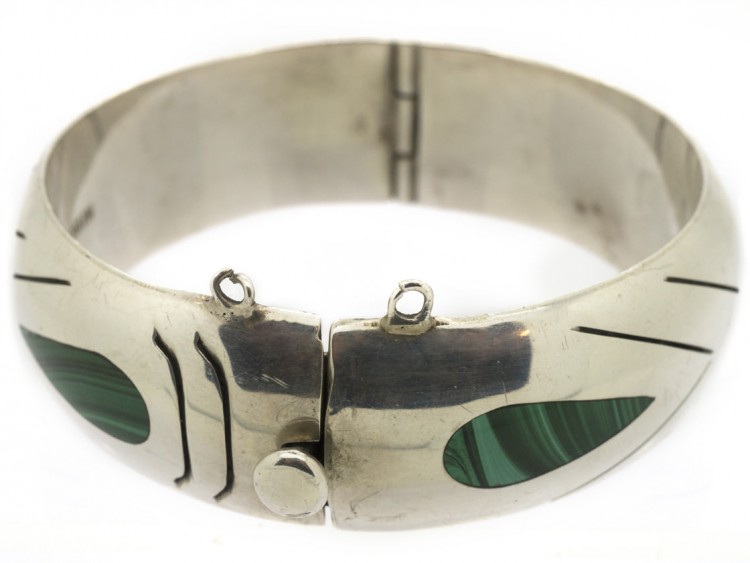 Mexican Silver & Malachite Bangle