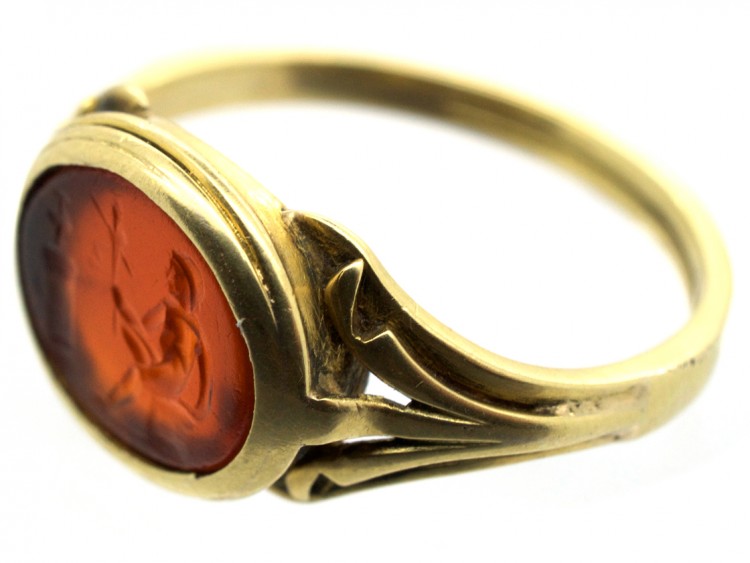 18ct Gold Roman Intaglio Signet Ring