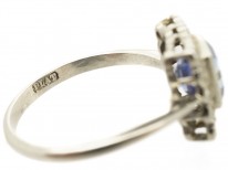 Art Deco Rectangular Sapphire & Diamond Ring