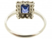 Art Deco Rectangular Sapphire & Diamond Ring