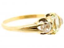 18ct Gold Victorian Chrysolite & Diamond Ring