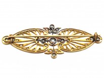 Edwardian 15ct Gold & Platinum Openwork Diamond Brooch