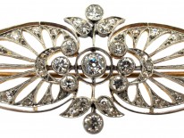 Edwardian 15ct Gold & Platinum Openwork Diamond Brooch