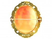 Large Victorian 18ct Gold & Shell Cameo Brooch of Mother & Child in Original Case