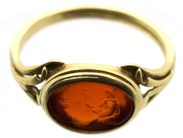 18ct Gold Roman Intaglio Signet Ring