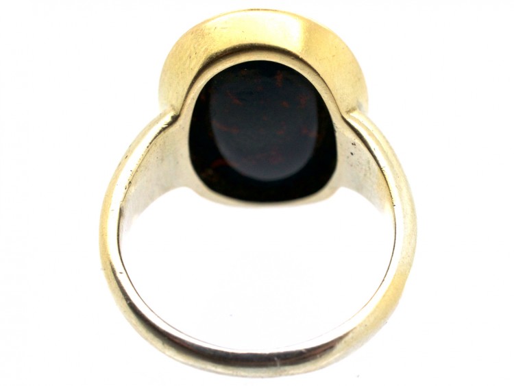 Victorian 18ct Gold & Bloodstone Intaglio of a Wolf's Head Signet Ring