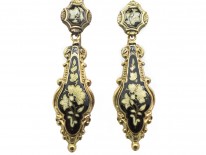 15ct Gold Swiss Enamel Drop Earrings circa 1820
