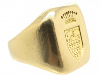 18ct Gold Signet Ring with Crowned Coat of Arms