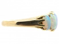 Victorian Five Stone Opal Carved Half Hoop Ring