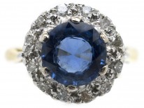 Sapphire & Diamond Cluster Ring