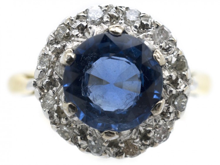 Sapphire & Diamond Cluster Ring