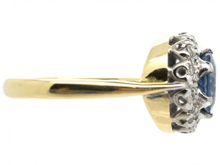 Sapphire & Diamond Cluster Ring