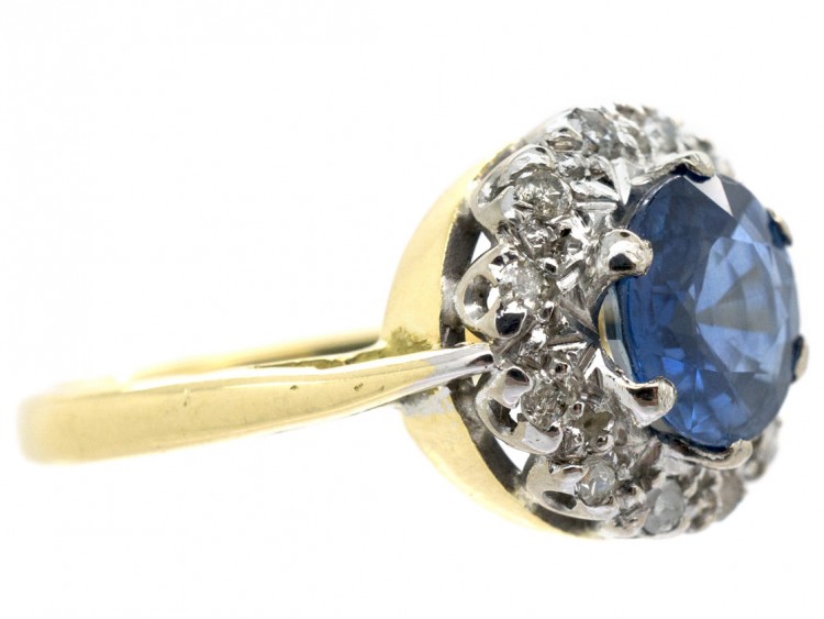 Sapphire & Diamond Cluster Ring