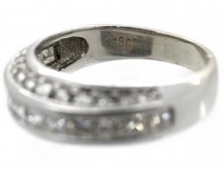18ct White Gold Diamond Three Row Ring