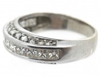 18ct White Gold Diamond Three Row Ring