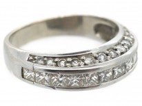 18ct White Gold Diamond Three Row Ring