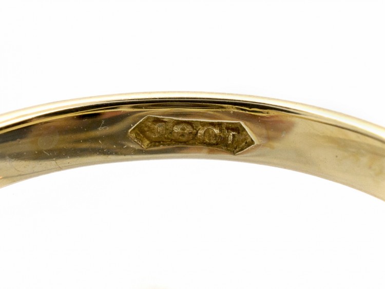 Edwardian 18ct Gold & Brown Zircon Heart Shaped Ring