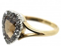 Edwardian 18ct Gold & Brown Zircon Heart Shaped Ring