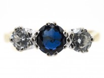 Three Stone Sapphire & Diamond Ring