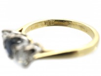 Three Stone Sapphire & Diamond Ring