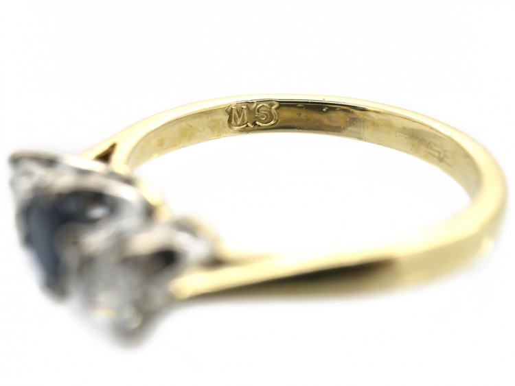 Three Stone Sapphire & Diamond Ring
