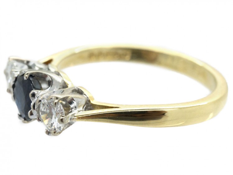 Three Stone Sapphire & Diamond Ring