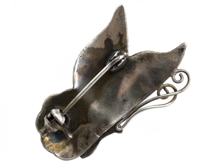 Silver & Blue Enamel Butterfly Brooch