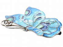 Silver & Blue Enamel Butterfly Brooch
