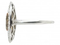 Edwardian Topaz & Diamond Marquise Ring