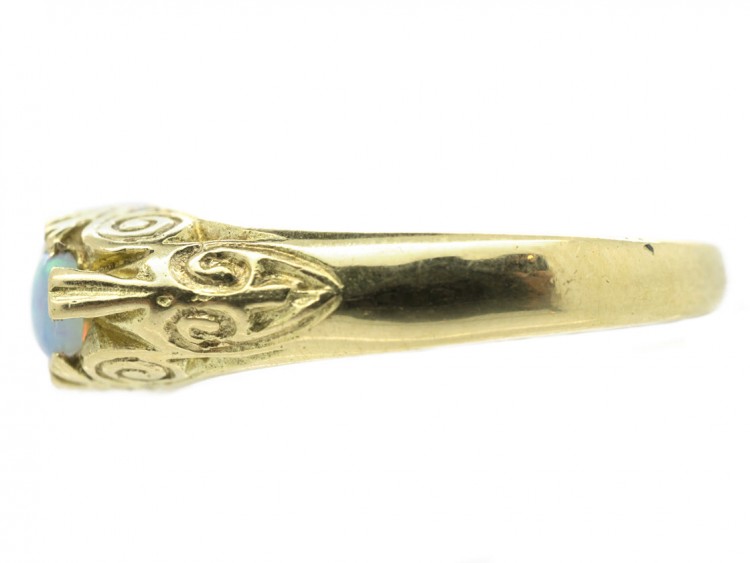 18ct Gold Opal Sapphire & Diamond Ring