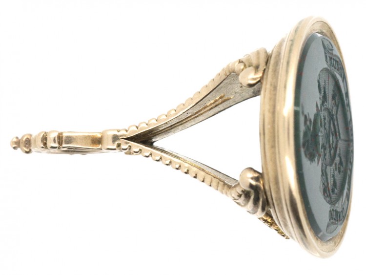 Georgian Gold Cased Bloodstone Intaglio with Crest Seal