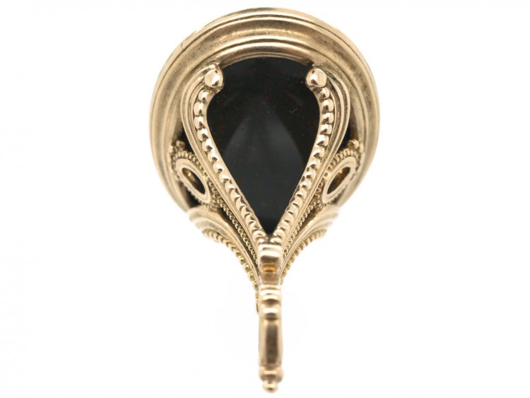 Georgian Gold Cased Bloodstone Intaglio with Crest Seal