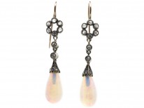 Edwardian Opal & Diamond Drop Earrings