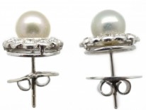 Diamond & Pearl Cluster Earrings