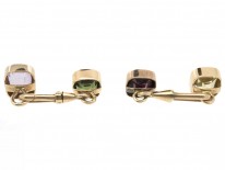 15ct Gold Multi Stone Cufflinks
