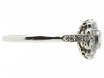 Edwardian Diamond Cluster Ring with Diamond Shoulders