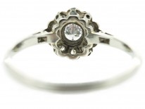 Edwardian Diamond Cluster Ring with Diamond Shoulders