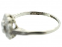 Edwardian Diamond Cluster Ring with Diamond Shoulders