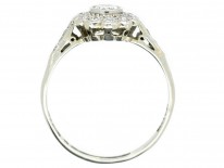 Edwardian Diamond Cluster Ring with Diamond Shoulders