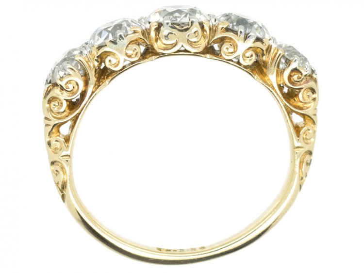 Victorian 18ct Gold Five Stone Diamond Ring