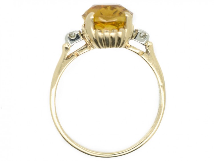 18ct Gold Citrine & Diamond Ring by Birks of Canada