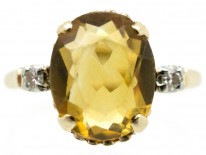 18ct Gold Citrine & Diamond Ring by Birks of Canada